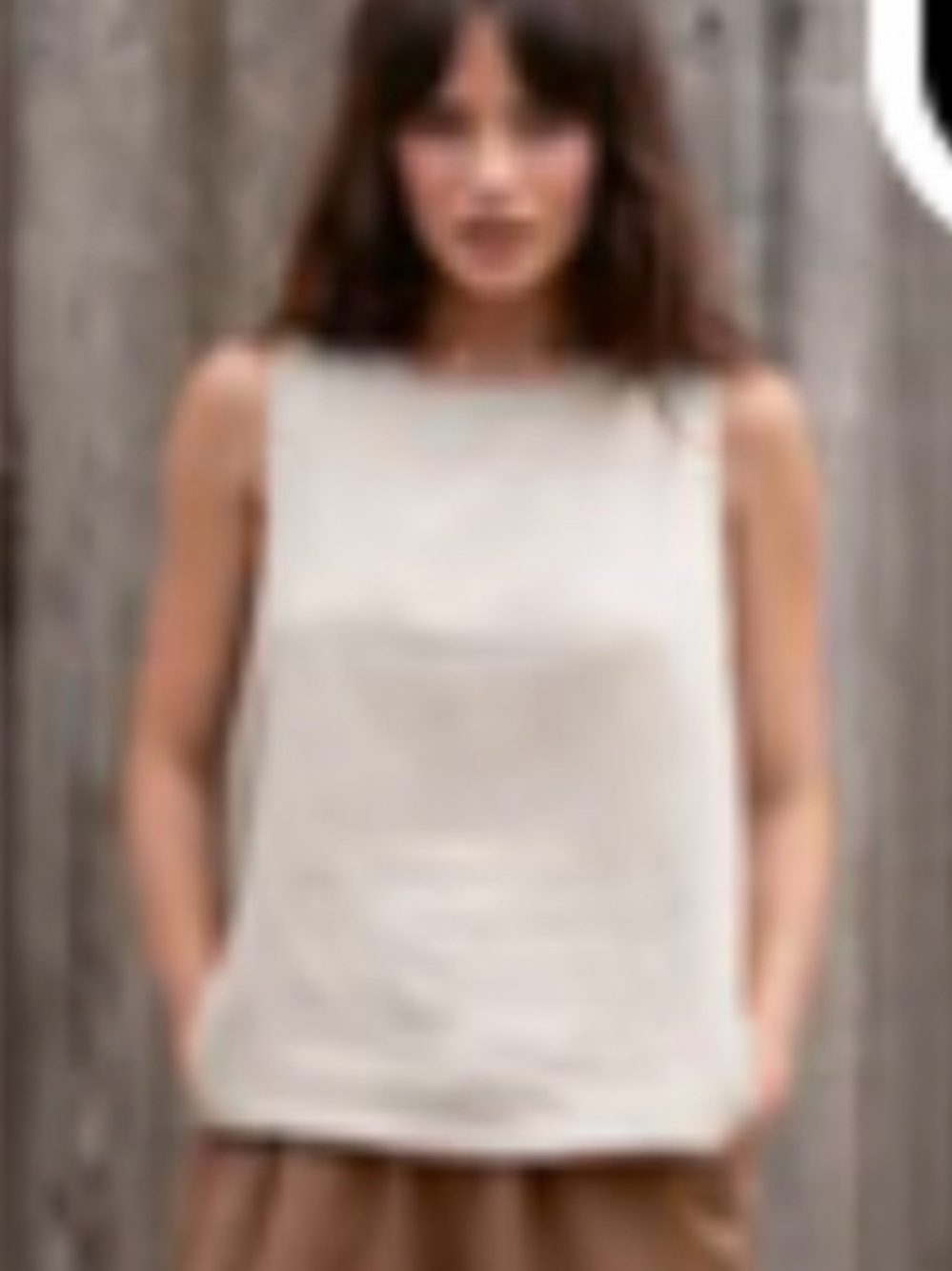 Nomad the Label Lucia Linen Top, Flax, Size Medium